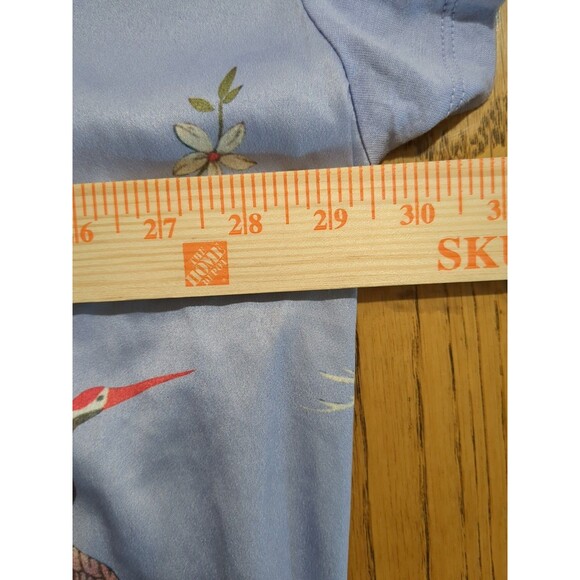 Ellos Women's 1X Plus Size Satin-Front Tee Cranes In Flight Artsy Soft Dressy T - Picture 6 of 9